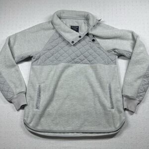Abercrombie & Fitch Women’s Fleece Pullover Size M Gray Quilted Snap Neck